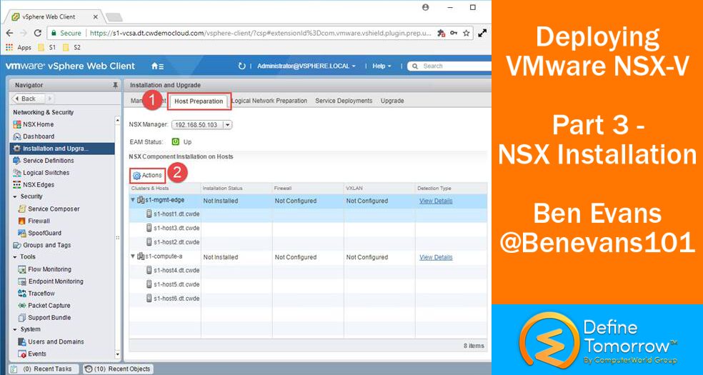 Deploying VMware NSX-V – Part 3 NSX Installation