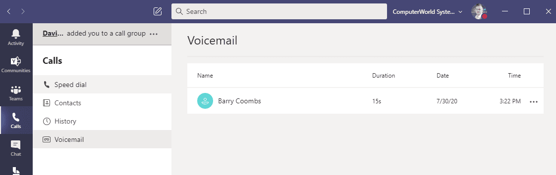 Voicemails not appearing in Teams